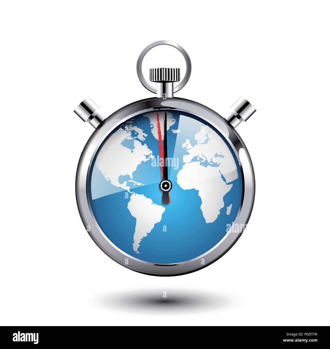 Stopwatch perspective view - time concept Stock Vector