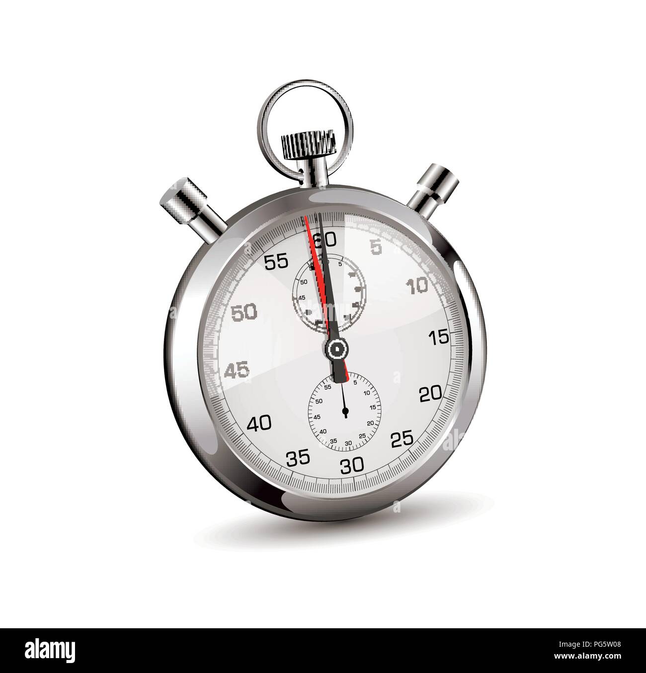 Stopwatch perspective view - time concept Stock Vector