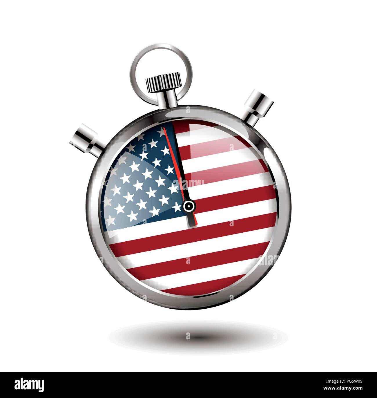 Stopwatch perspective view - time concept Stock Vector