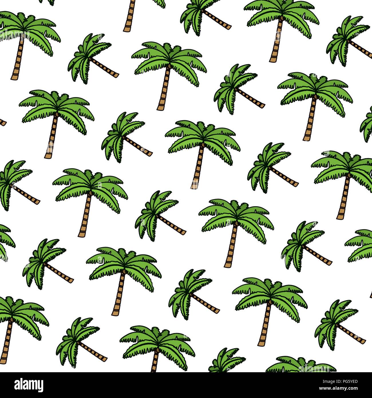 color tropical palm nature tree background Stock Vector