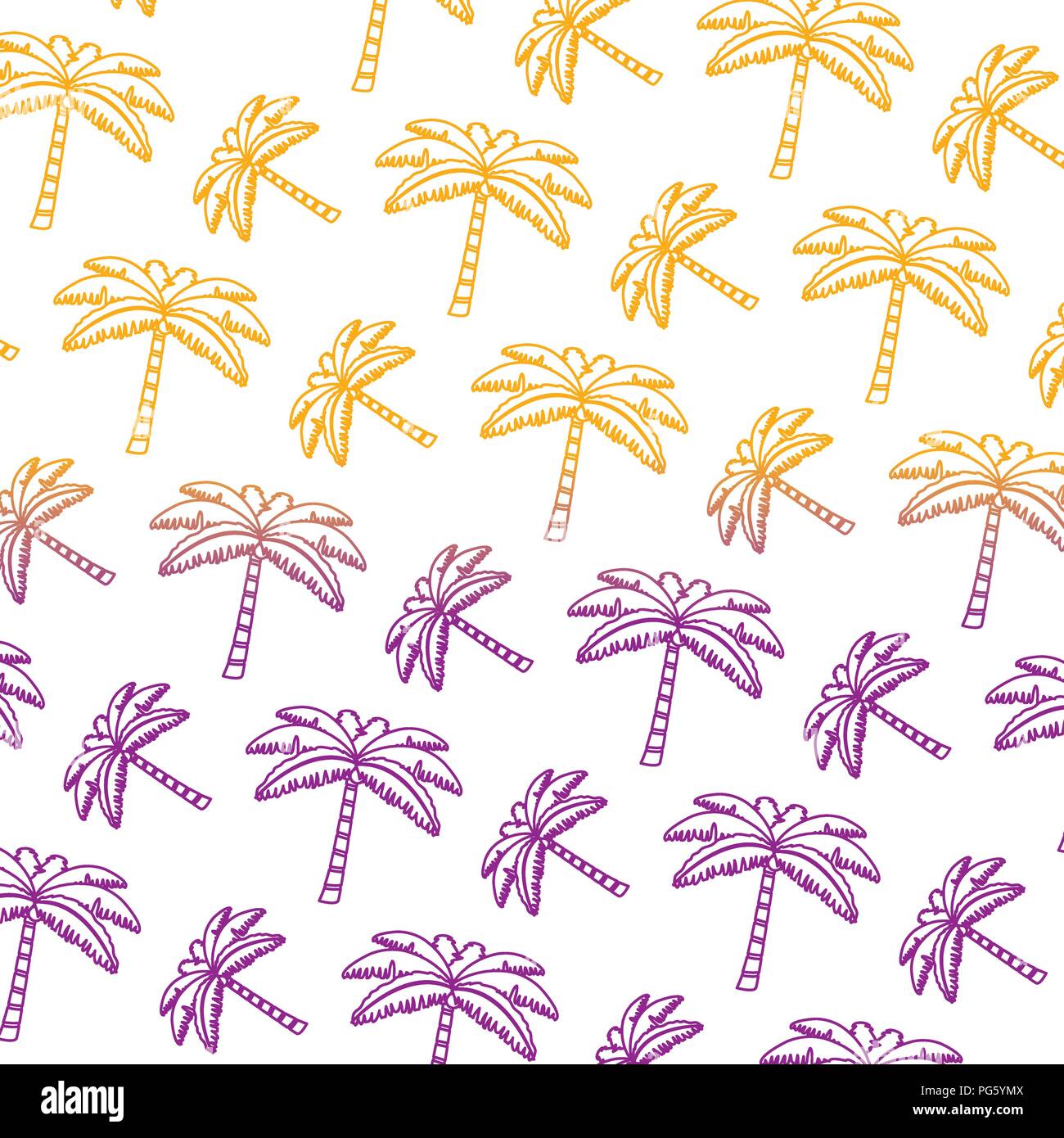 degraded line tropical palm nature tree background Stock Vector