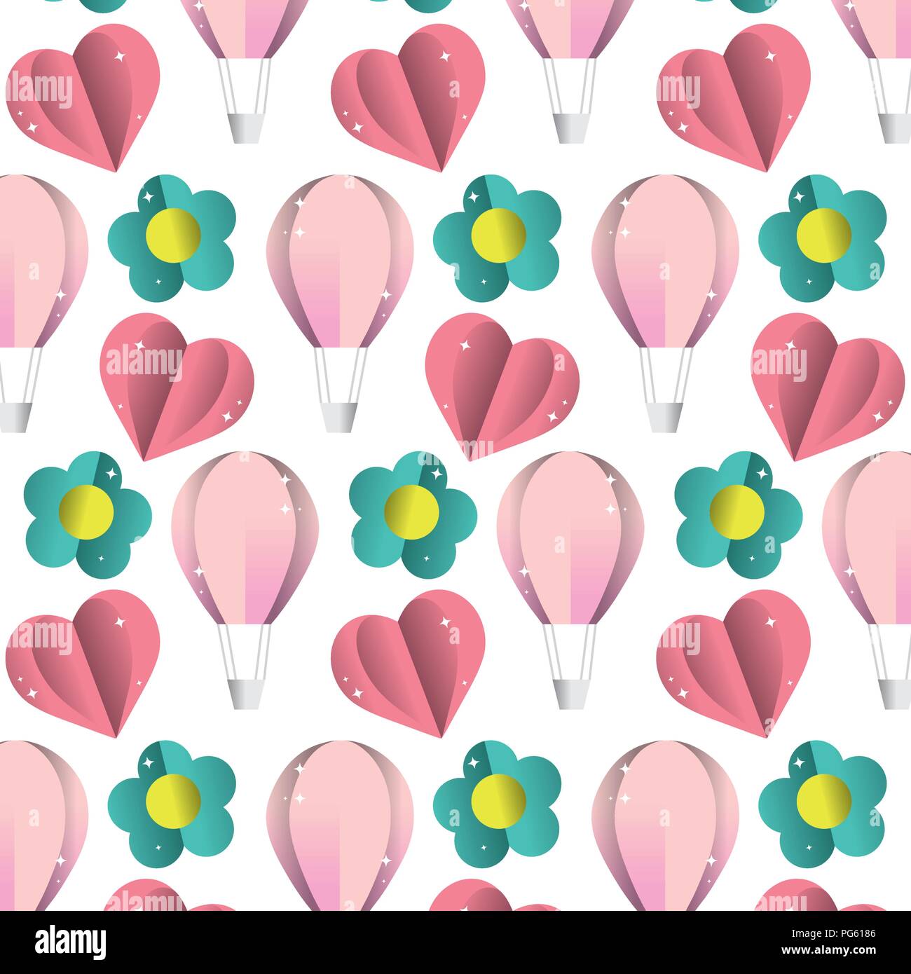 air balloon with exotic flower background Stock Vector Image & Art - Alamy