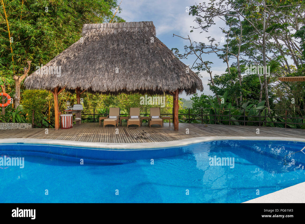 Swimming Pool at Lapa Rios Lodge, Corcovado National Park, Costa Rica Stock Photo