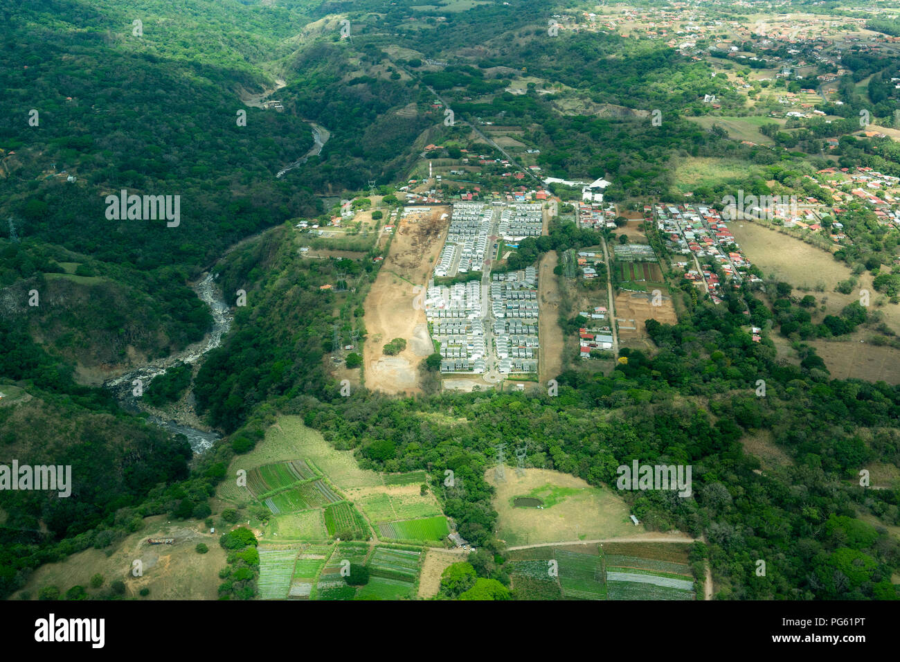 Aerial New Housing by  San Jose Area, Costa Rica Stock Photo