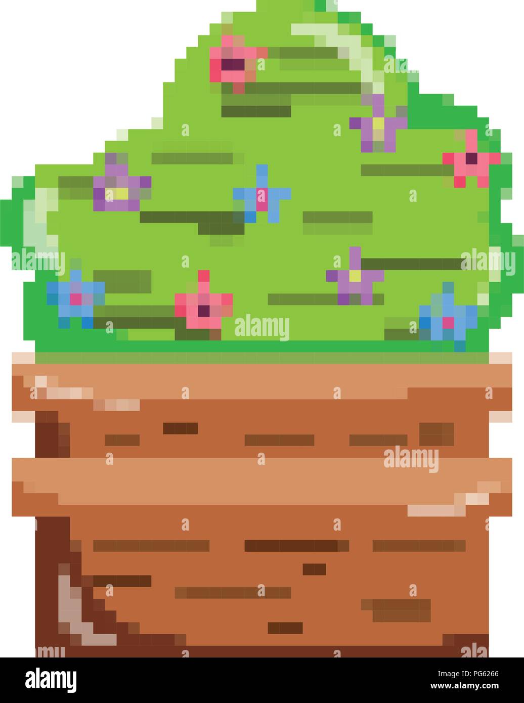 pixelated nature bush plant flower style Stock Vector Image & Art - Alamy
