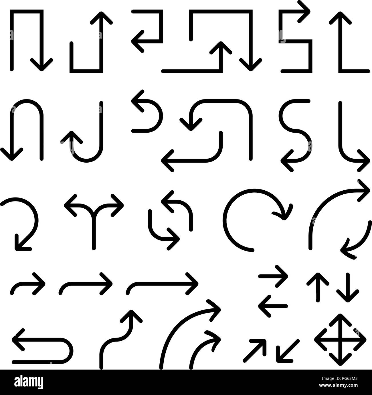 Black flat arrows set Stock Vector Image & Art - Alamy