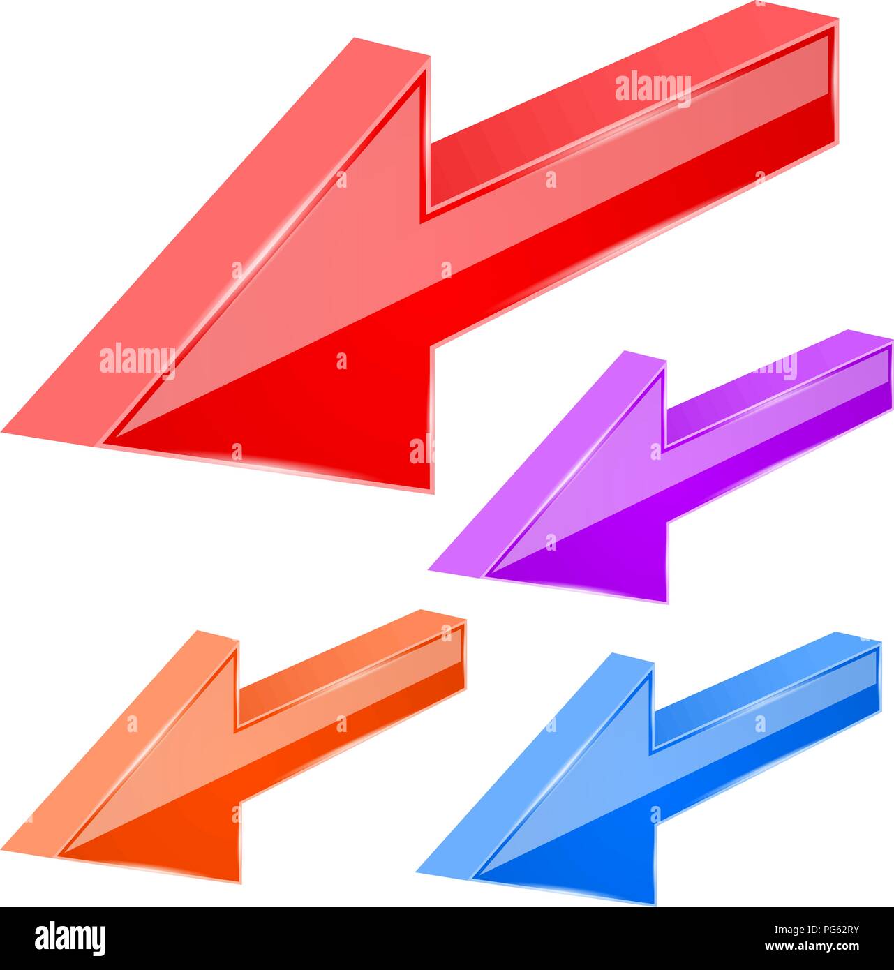 Colored arrows. 3d previous sign Stock Vector Image & Art - Alamy