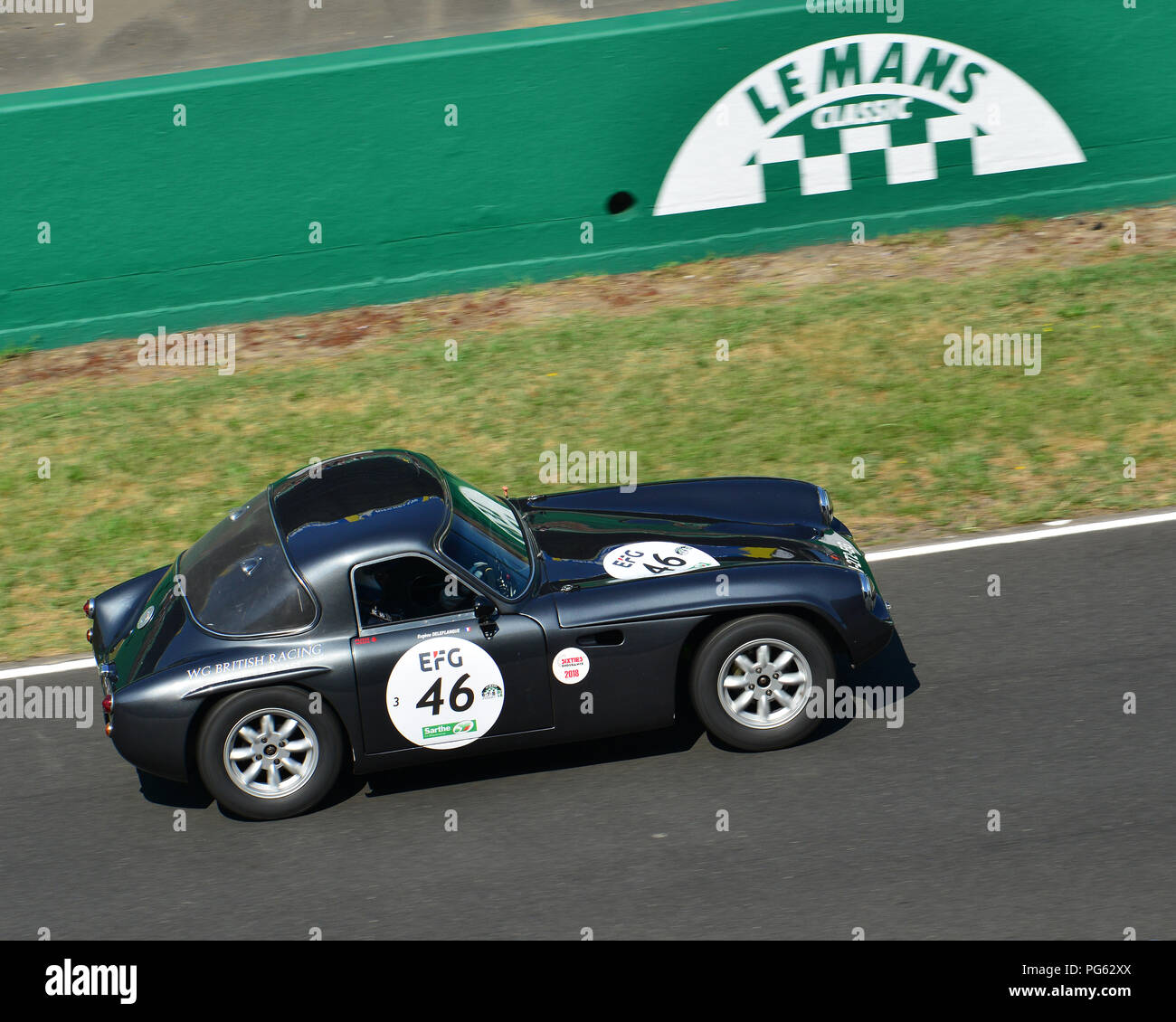 Eugene Deleplanque, TVR Grantura Mk III, Plateau 3, Grid 3, Le Mans Classic 2018, July 2018, Le Mans, France, circuit racing, Classic, classic cars, C Stock Photo