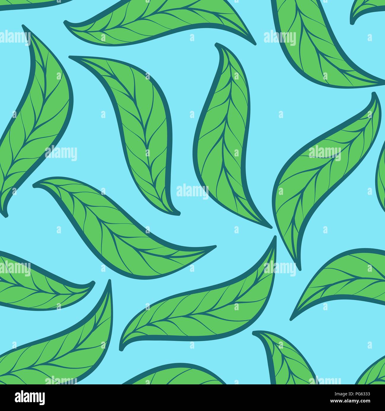 Green leaves. Seamless pattern Stock Vector