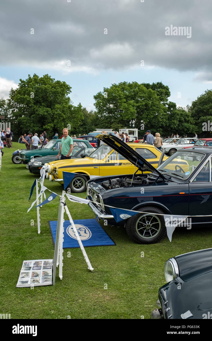 Uren Savage V6 Mk2 Cortina at a classic car show in Wales. Stock Photo