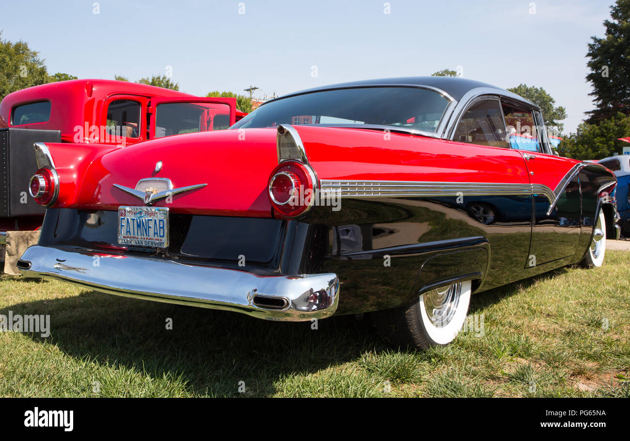 MATTHEWS, NC September 4, 2017 A 1956 Ford on display at the Matthews Auto Reunion