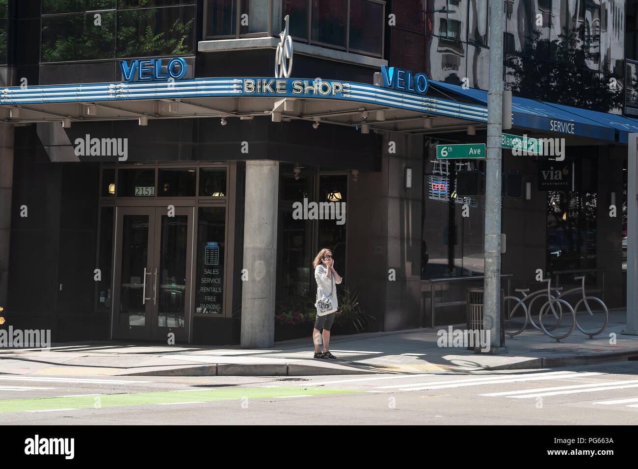 Bike shop, Seattle, Washington, USA Stock Photo Alamy
