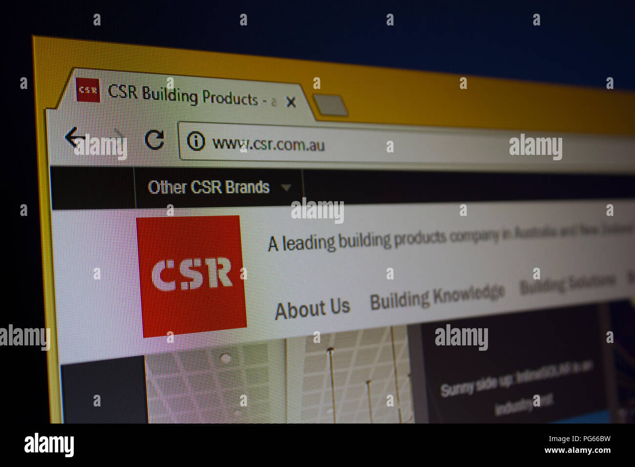 CSR Australia Website homepage Stock Photo