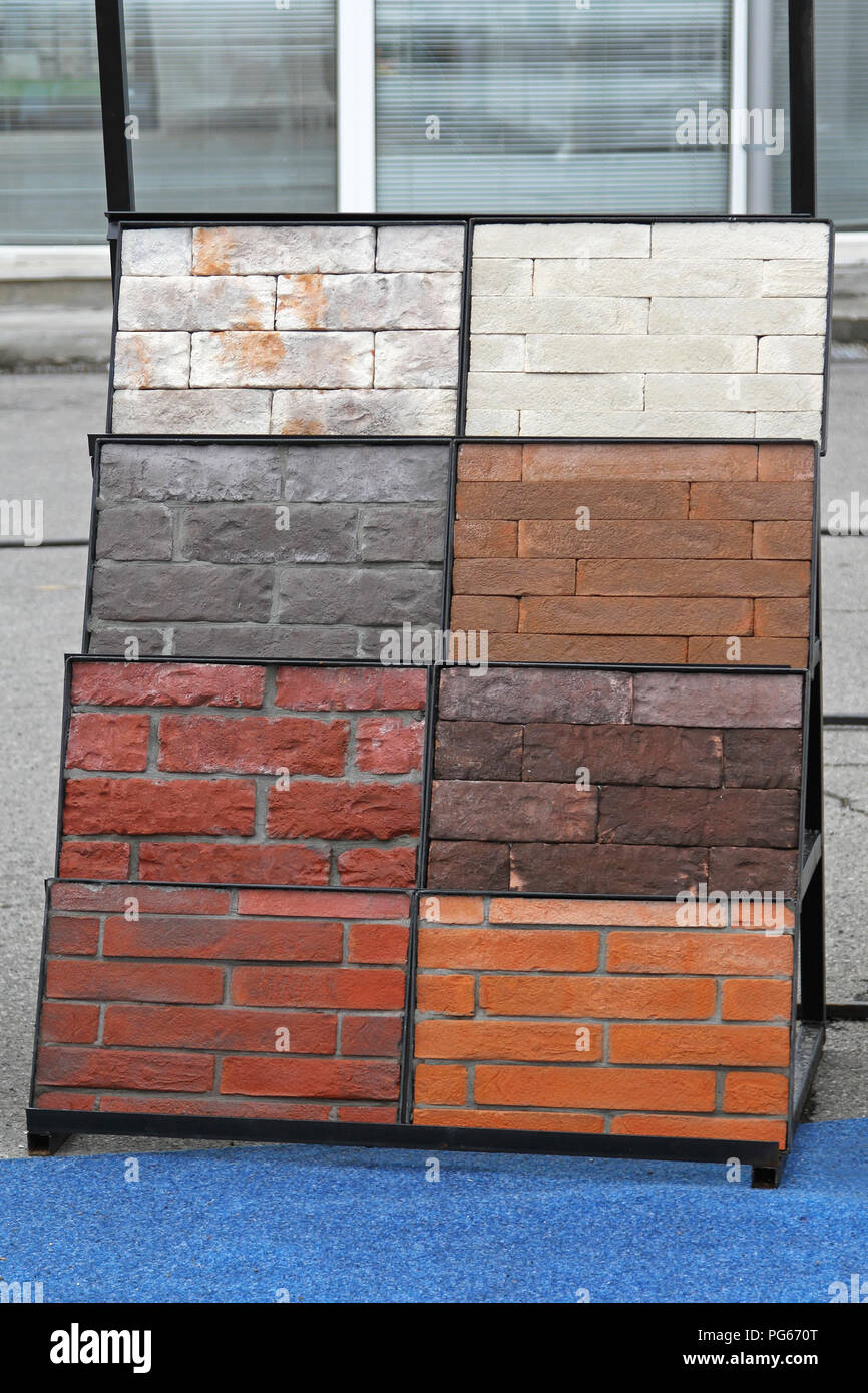 Bricks and wall tiles color samples Stock Photo Alamy