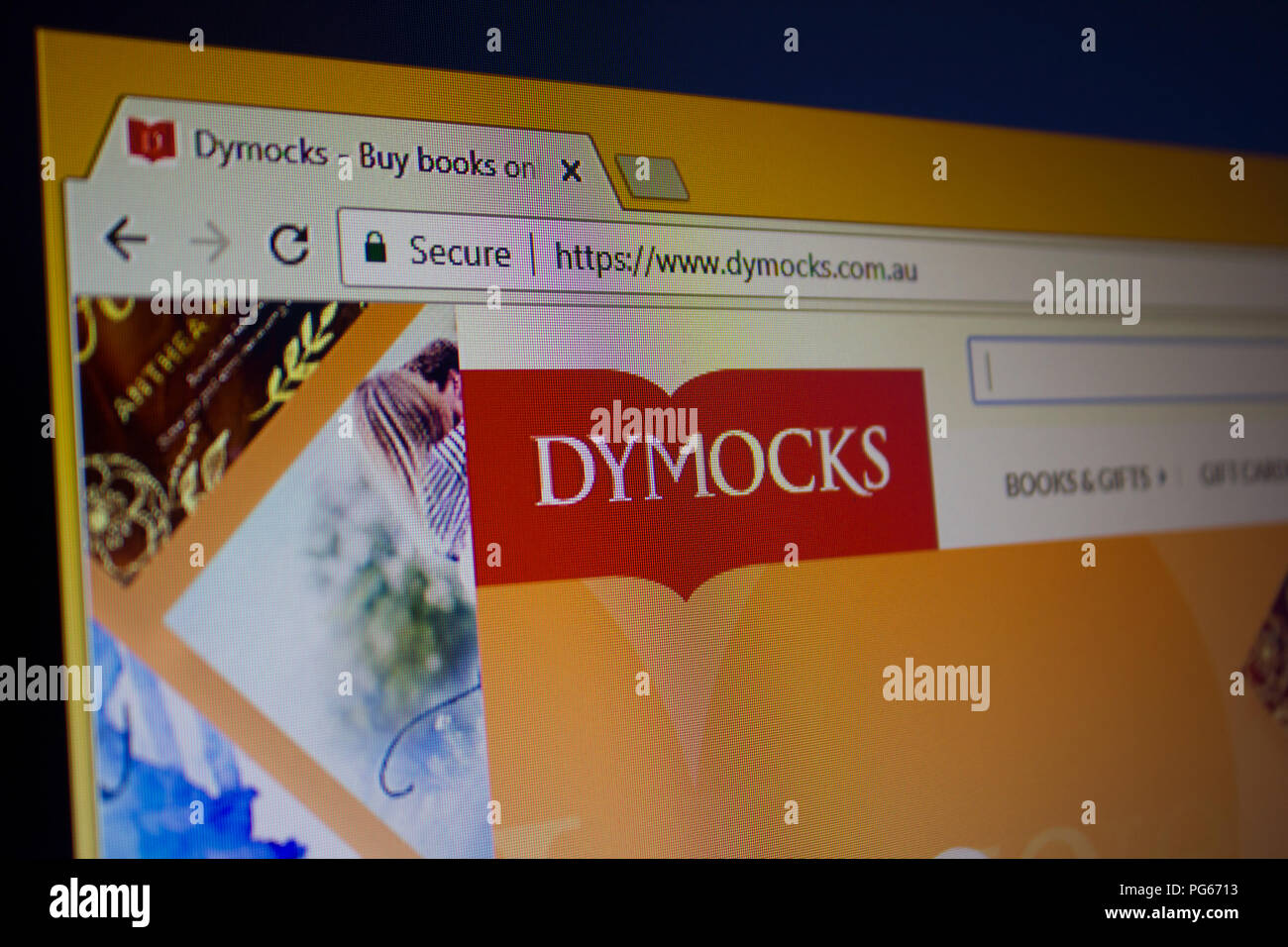 Dymocks booksellers Website homepage Stock Photo