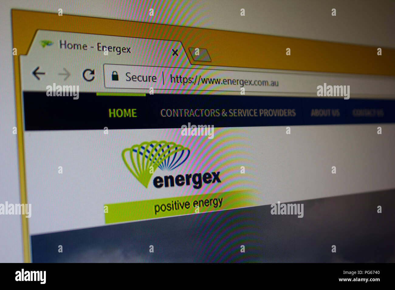 Energex ,Australian electric power distribution company Website homepage Stock Photo