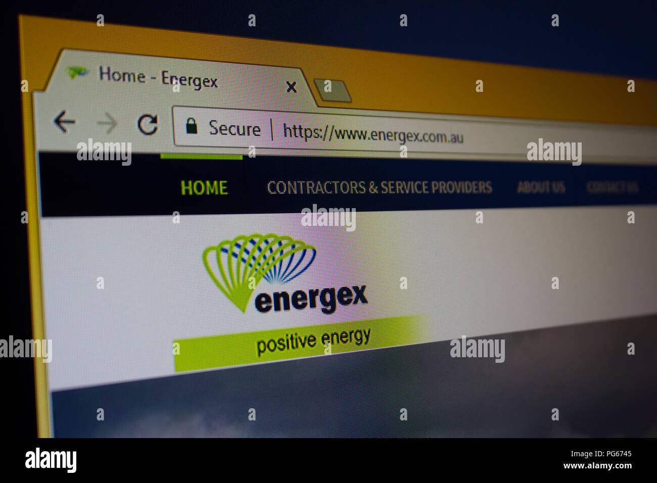 Energex ,Australian electric power distribution company Website homepage Stock Photo