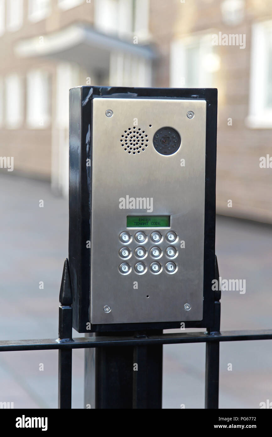 Video intercom with key pad for security access Stock Photo - Alamy