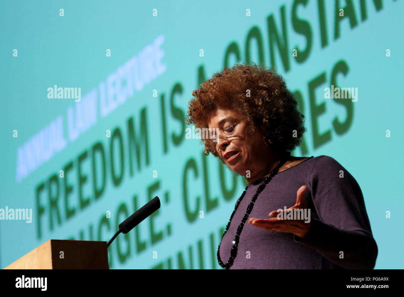Professor Angela Davis lectures at Birbeck University in London Stock
