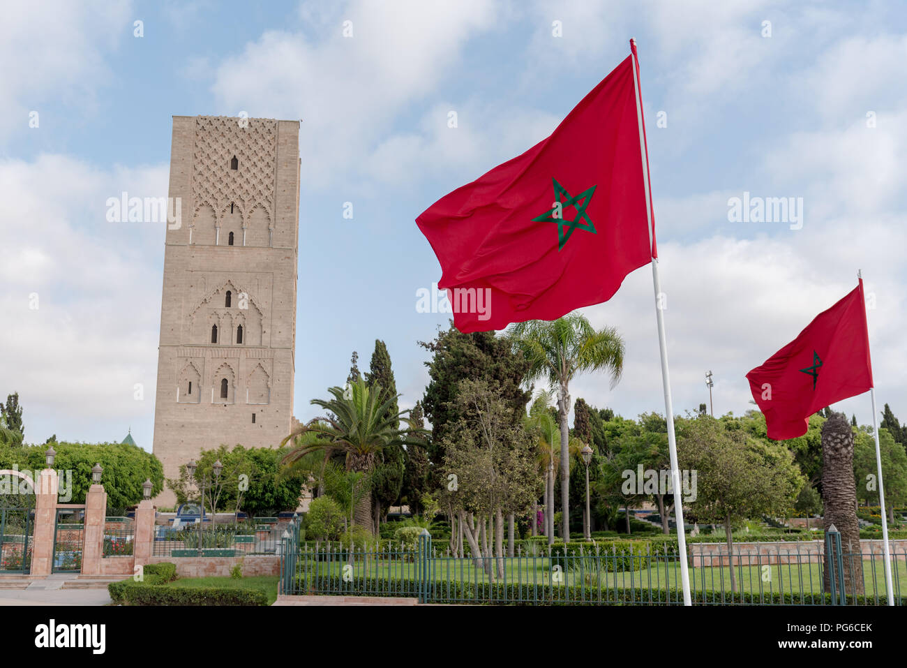 Tour Hassan, an unfinished mosque in Rabat, Morocco Stock Photo - Alamy