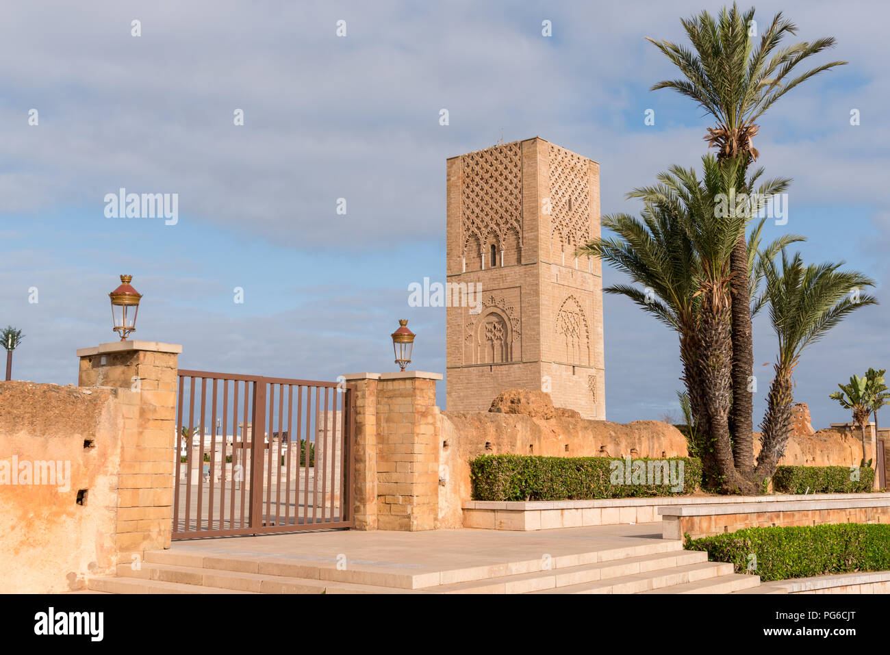 Tour Hassan mosque minaret, Rabat, Morocco Stock Photo - Alamy