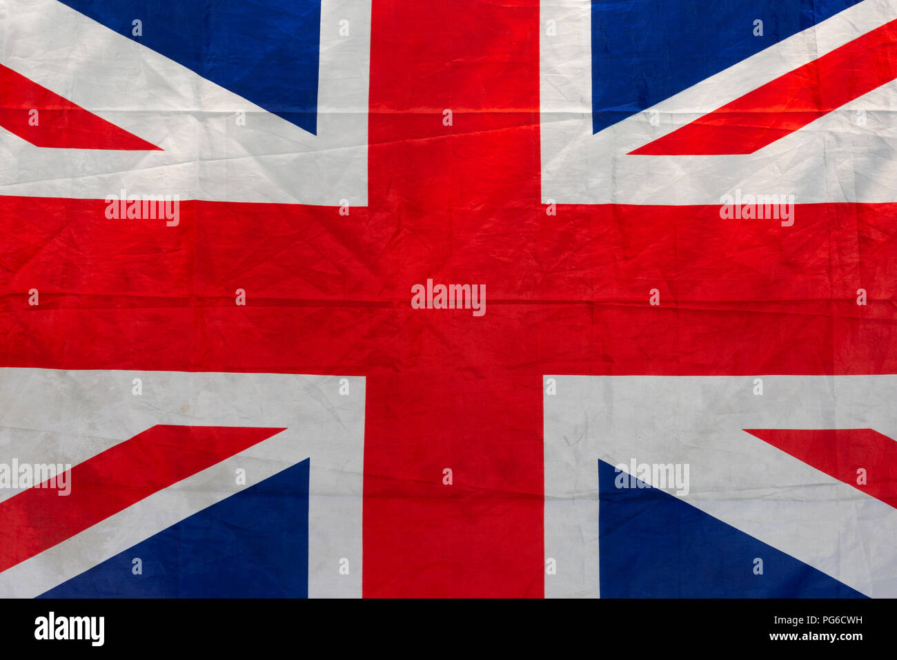 Sunlit flag of Great Britain, commonly known as the Union Jack or Union Flag. Patriotic theme Stock Photo