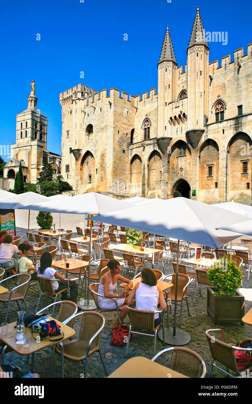 Pope's palace at Avignon France Stock Photo