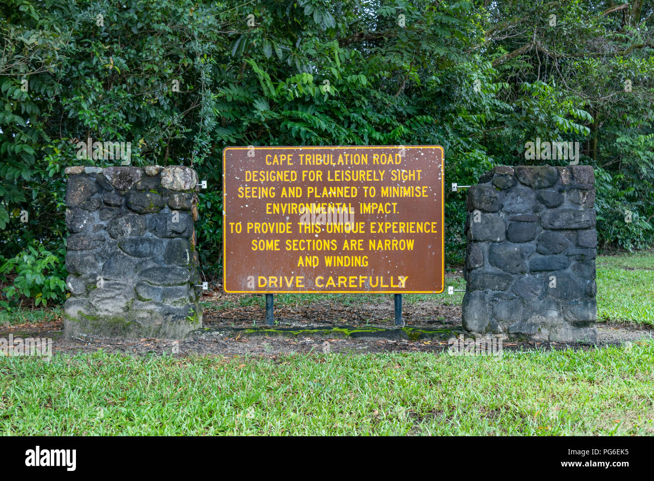 Cape tribulation information sign Stock Photo - Alamy