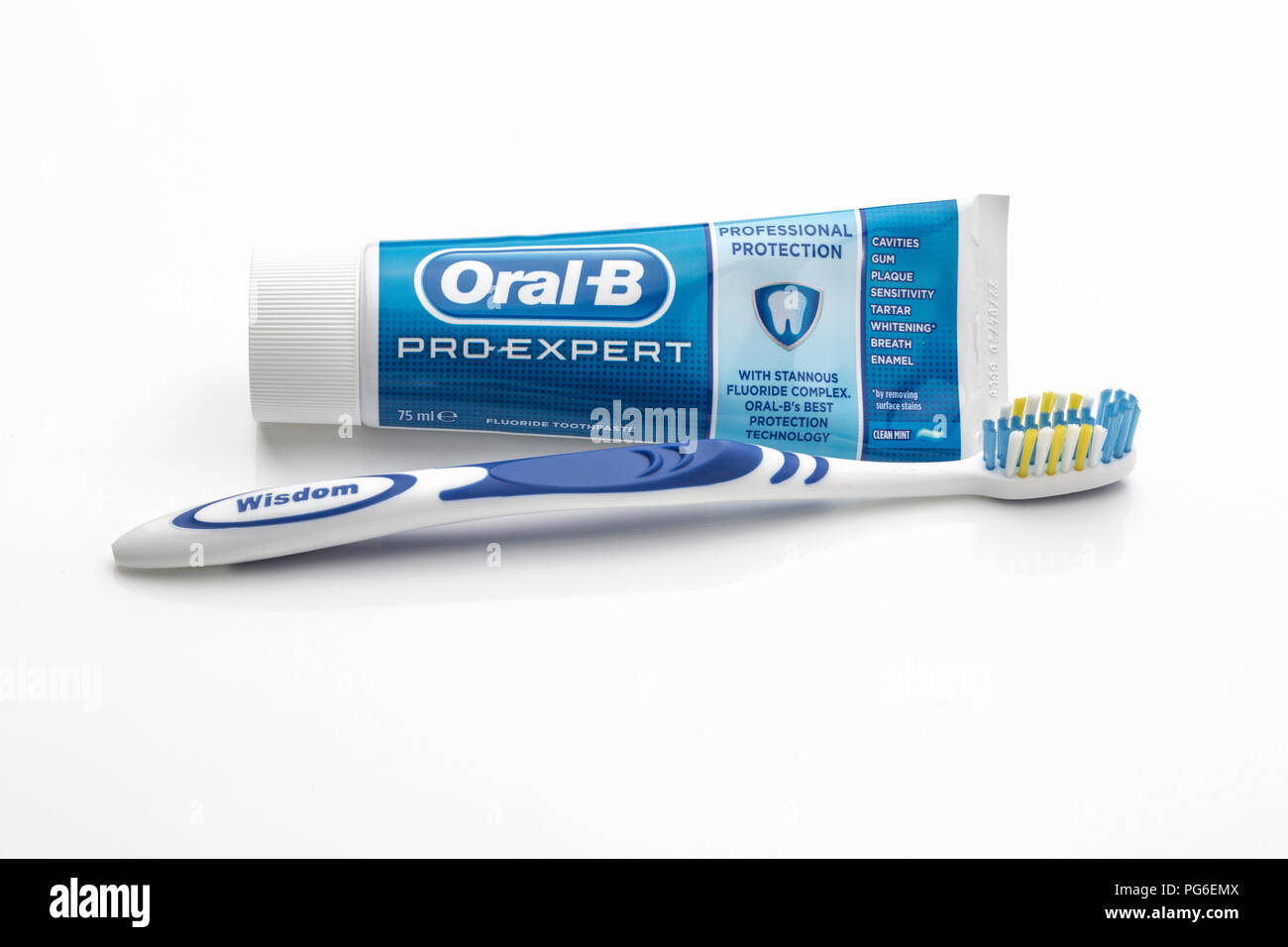 Toothpaste and brush Stock Photo Alamy