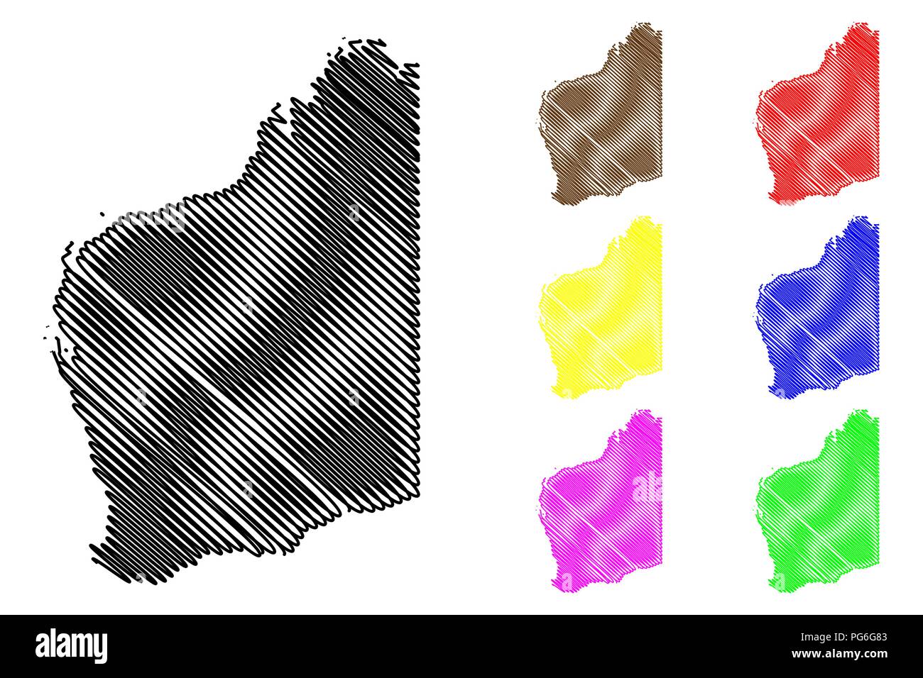 Western Australia (Australian states and territories, WA) map vector ...