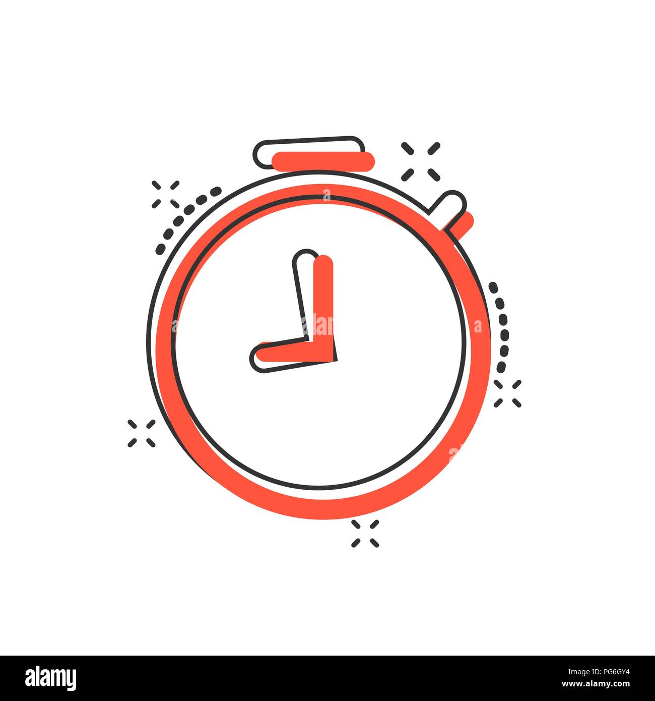 Vector cartoon clock timer icon in comic style. Time alarm concept  illustration pictogram. Stopwatch clock business splash effect concept  Stock Vector Image & Art - Alamy