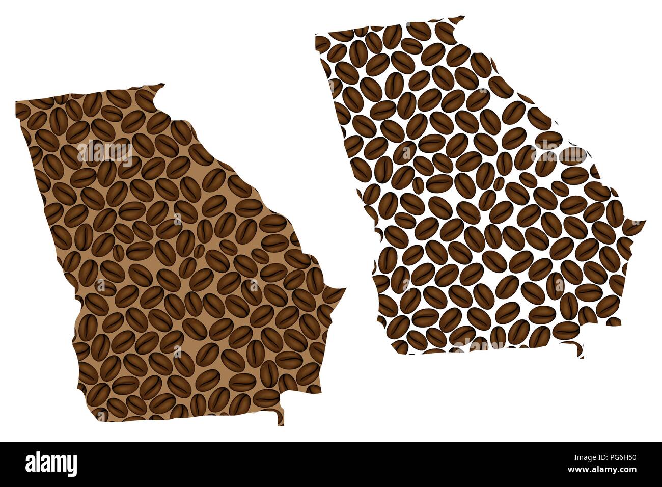 (United States of America) map of coffee bean, (U.S