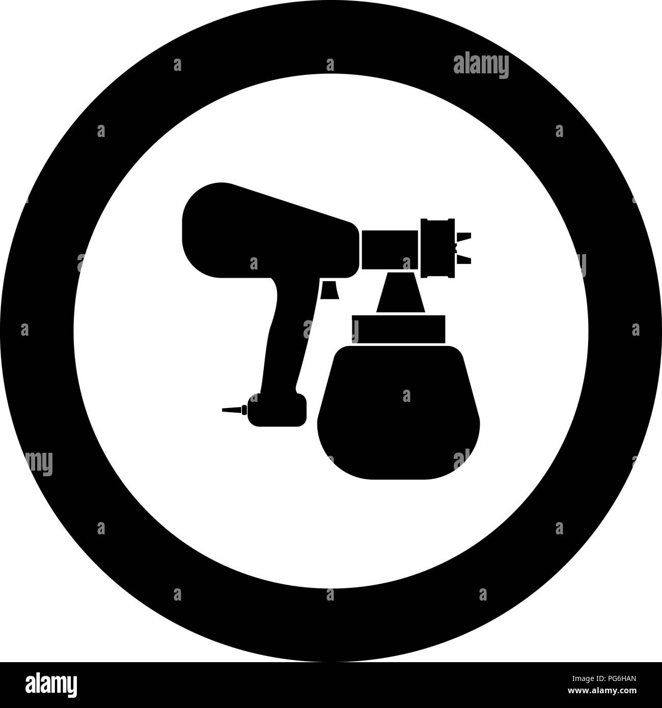 Sprayer paint icon black color in round circle vector I Stock Vector