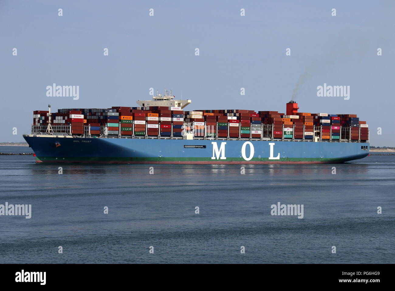 The container ship MOL leaves the port Rotterdam on 27 July 2018 Stock Photo - Alamy