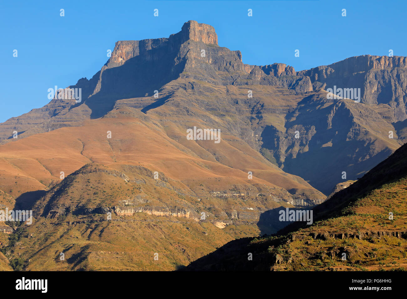 High peak in Drakensberg mountains, Royal Natal National Park, South Africa Stock Photo