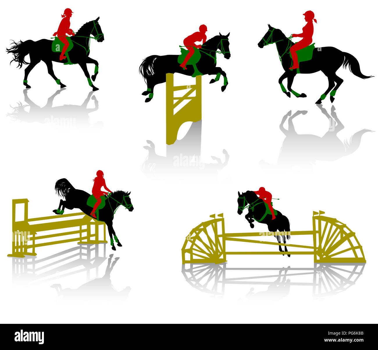 Equestrian Jumping Silhouette High Resolution Stock Photography and