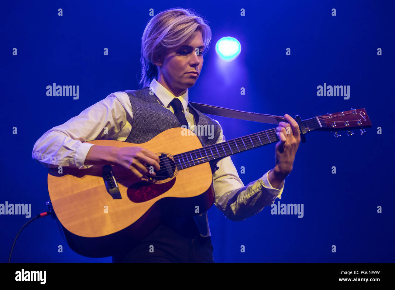Swedish singer-songwriter Anna Ternheim live at the 26th Blue Balls Festival in Lucerne, Switzerland Stock Photo