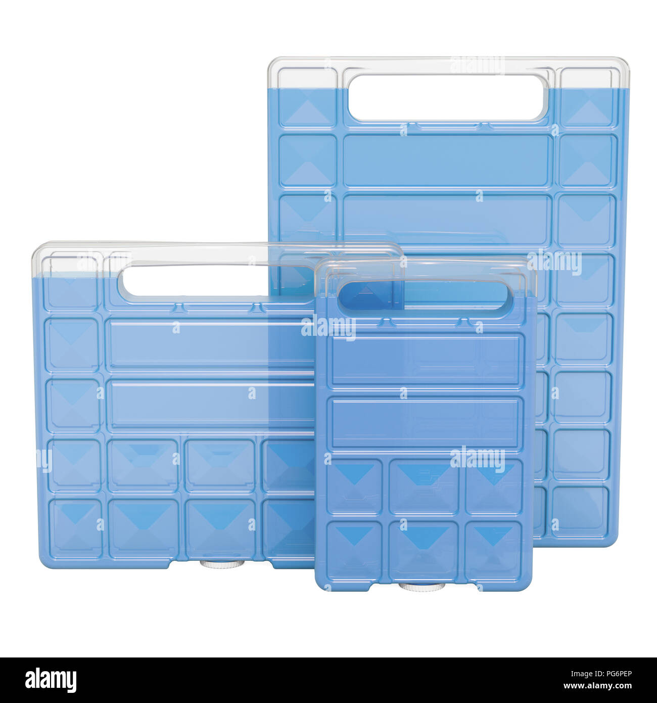 Freezer Blocks for cooler boxes or bags, 3D rendering isolated on white background Stock Photo