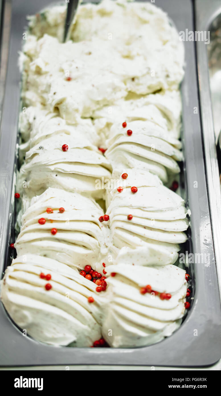 Italian ice cream with red peppercorns Stock Photo Alamy