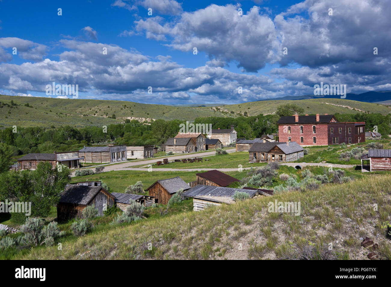 Panoramic view of Bannack ghost town in Montana, the United States Stock Photo
