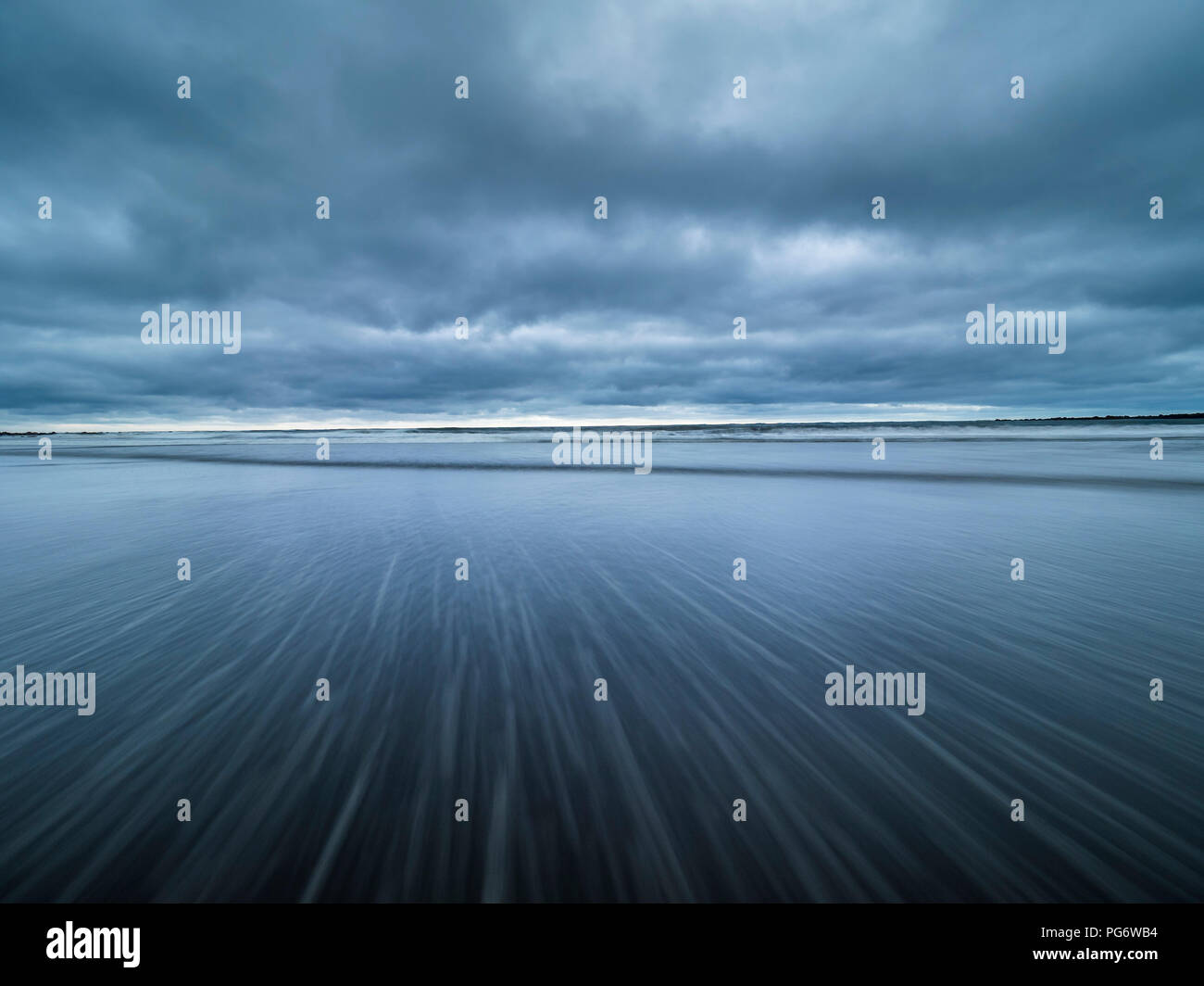 New Zealand, North Island, Taranaki, Opanake Beach, long exposure Stock Photo