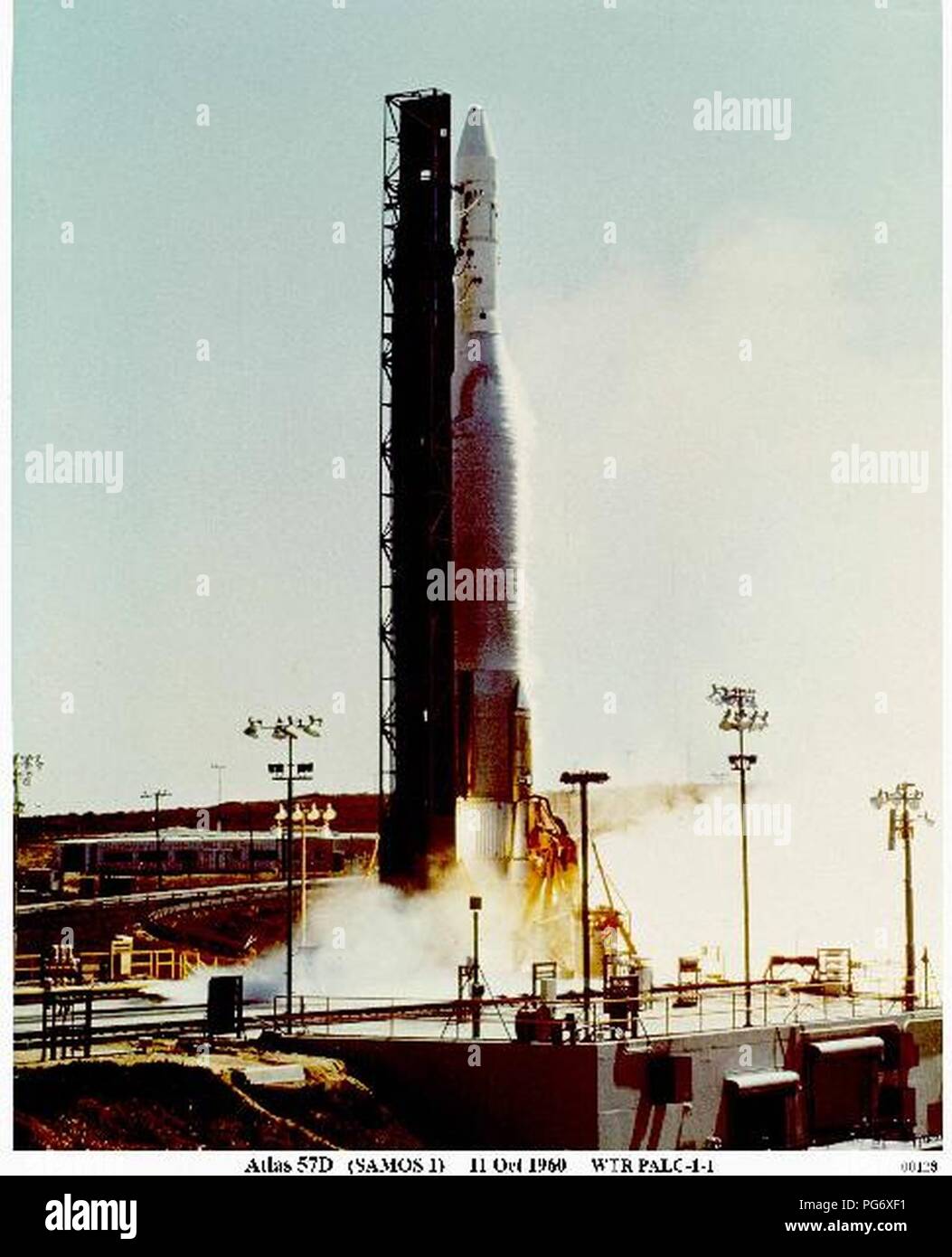 Atlas LV-3A Agena A with SAMOS 1 3 Stock Photo - Alamy
