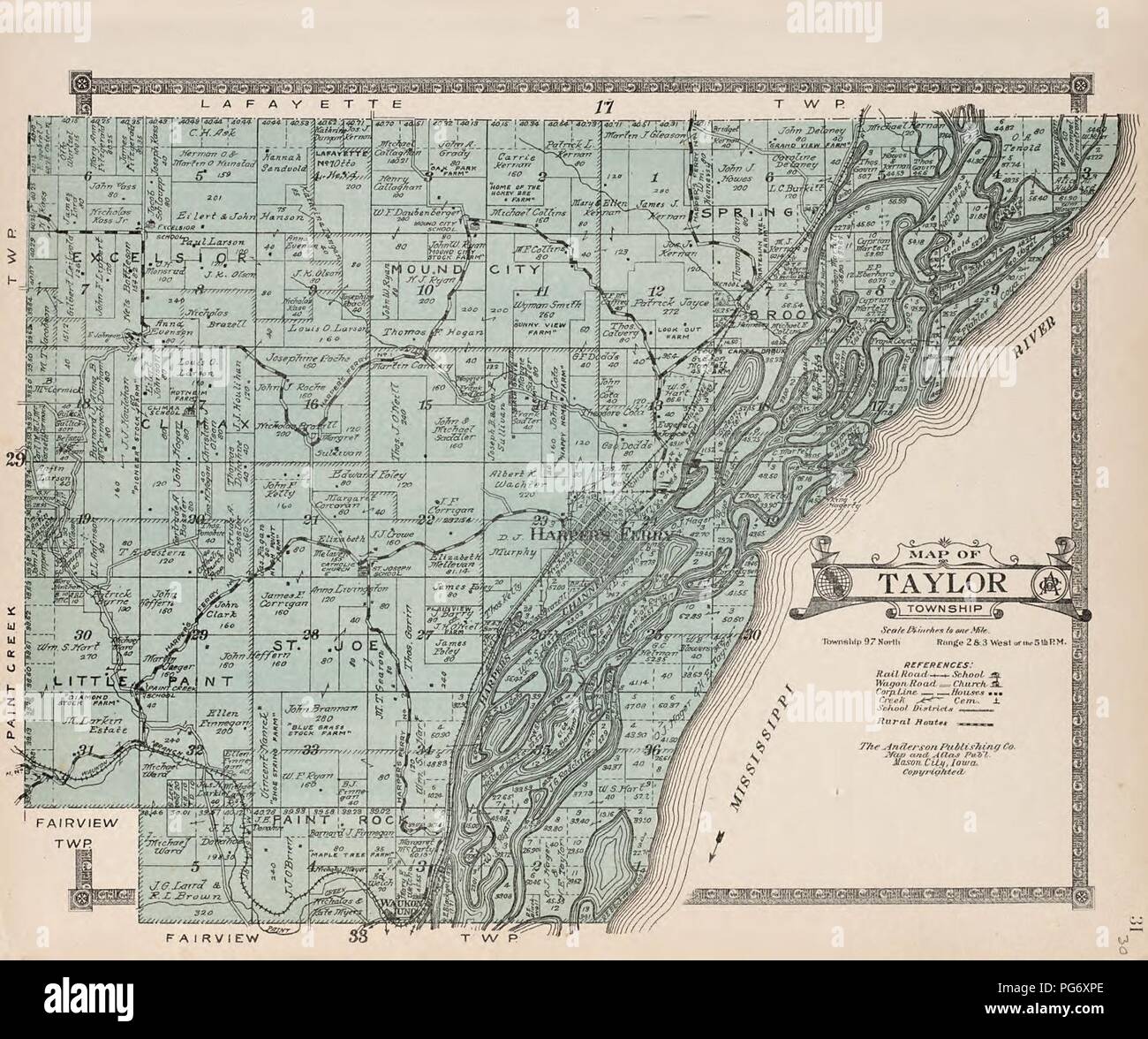 Atlas of Allamakee County, Iowa containing maps of townships of the county, maps of state