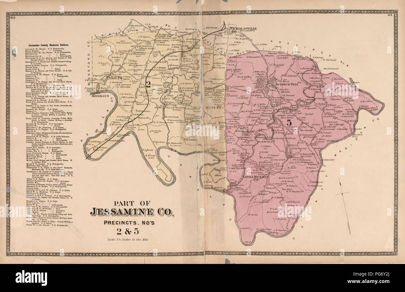 Atlas of Bourbon, Clark, Fayette, Jessamine and Woodford Counties, Ky Stock Photo Alamy