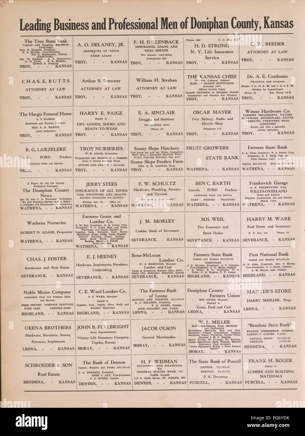 Atlas of Doniphan County Kansas - Atlas Of Doniphan County Kansas Containing Maps Of Townships Of The County Maps Of State United States And World Farmers Directory Analysis Of The System Of Us Land Surveys PG6YDK 