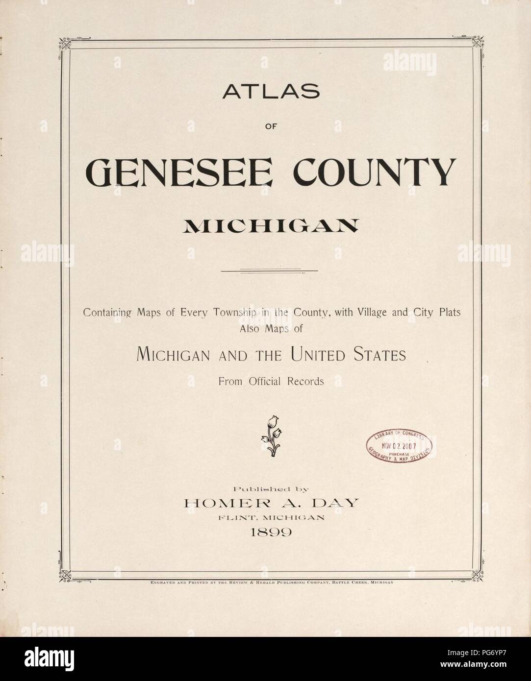 Atlas of Genesee County, Michigan - containing maps of every township 