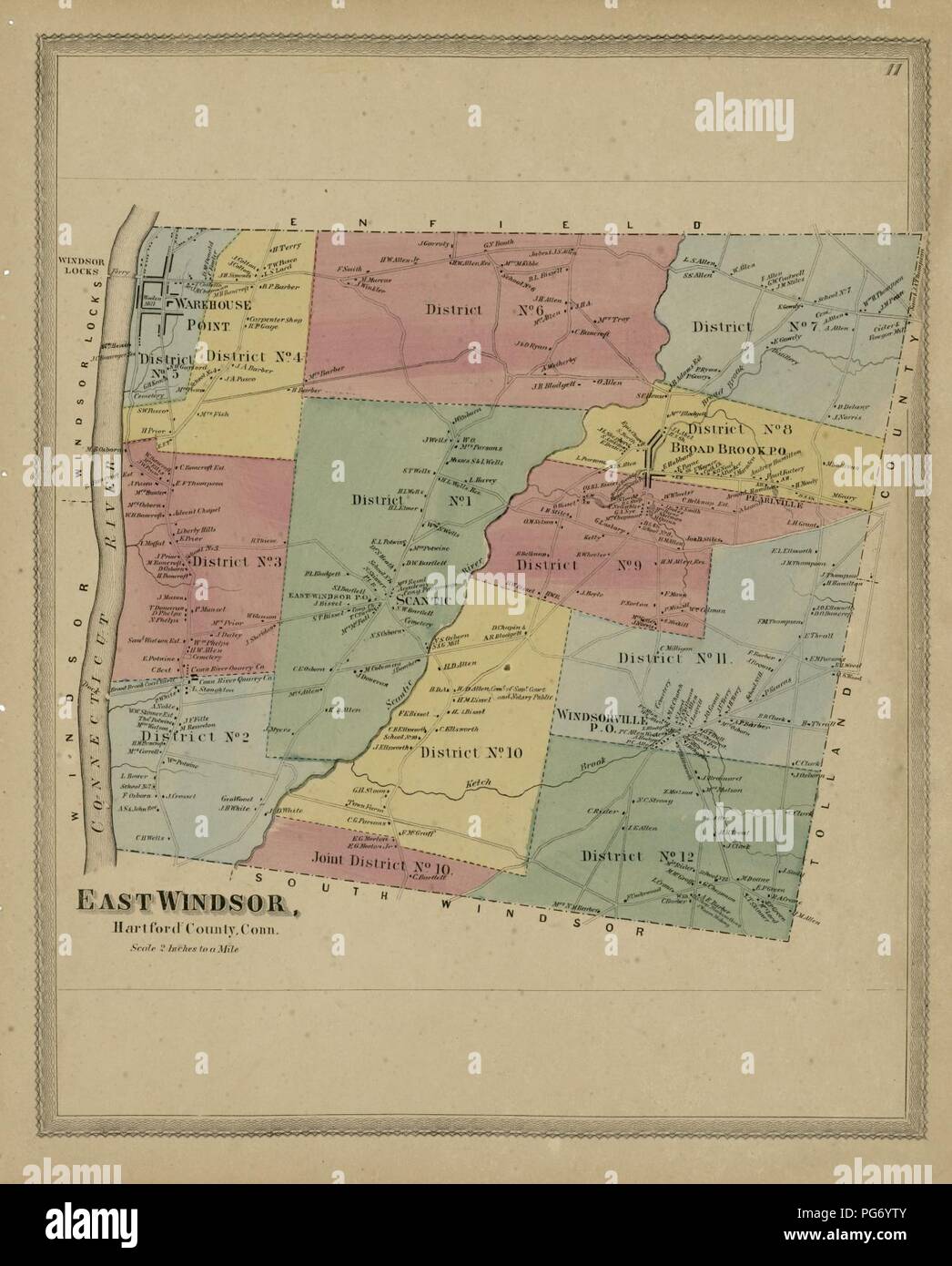 Atlas of Hartford and Tolland counties with a map of Connecticut