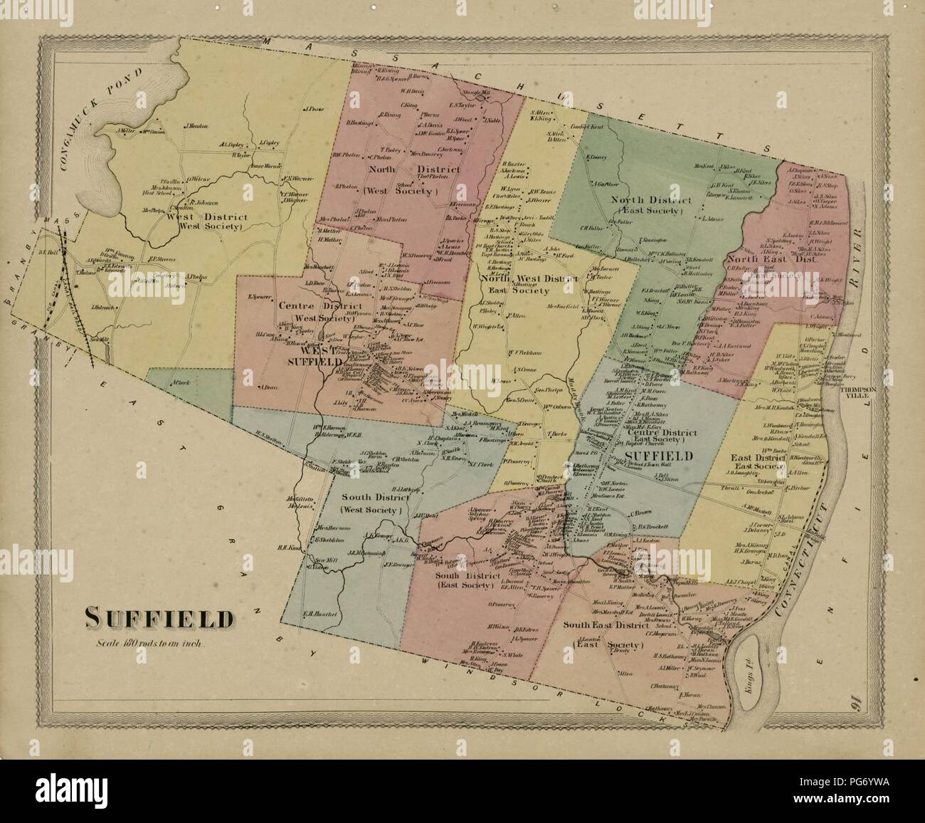 Atlas of Hartford and Tolland counties with a map of Connecticut