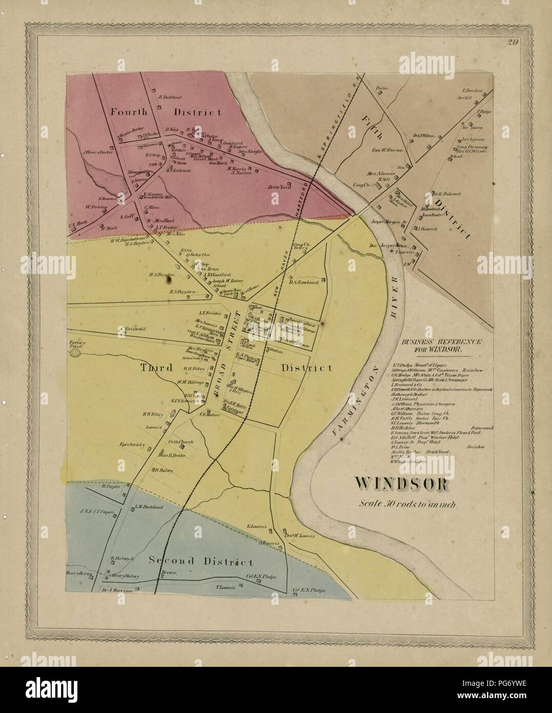 Atlas of Hartford and Tolland counties with a map of Connecticut
