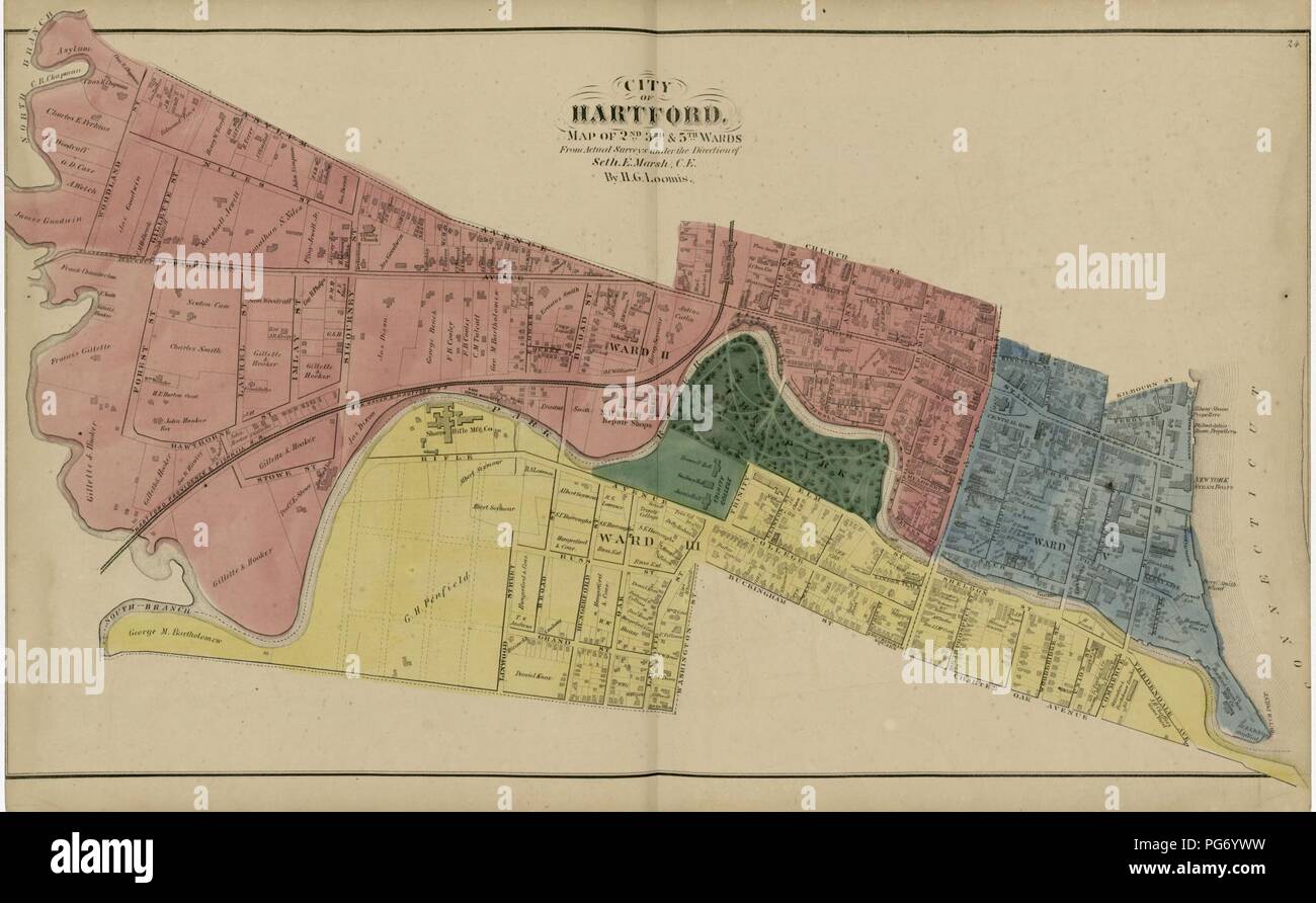 Atlas of Hartford and Tolland counties with a map of Connecticut